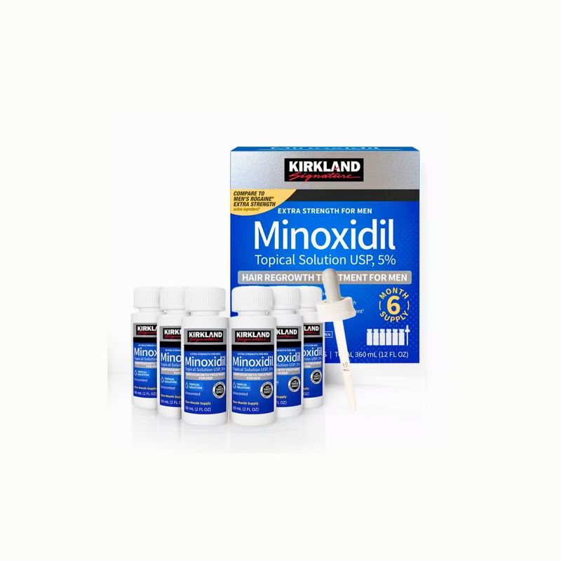 KIRKLAND - Minoxidil Liquido Kirkland Caja Sellada crecimiento de Cabello y Barba