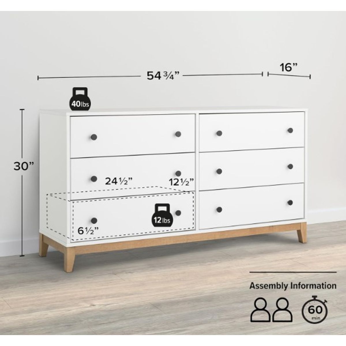 NACION MUEBLES - Cómoda Katy color Blanco NM