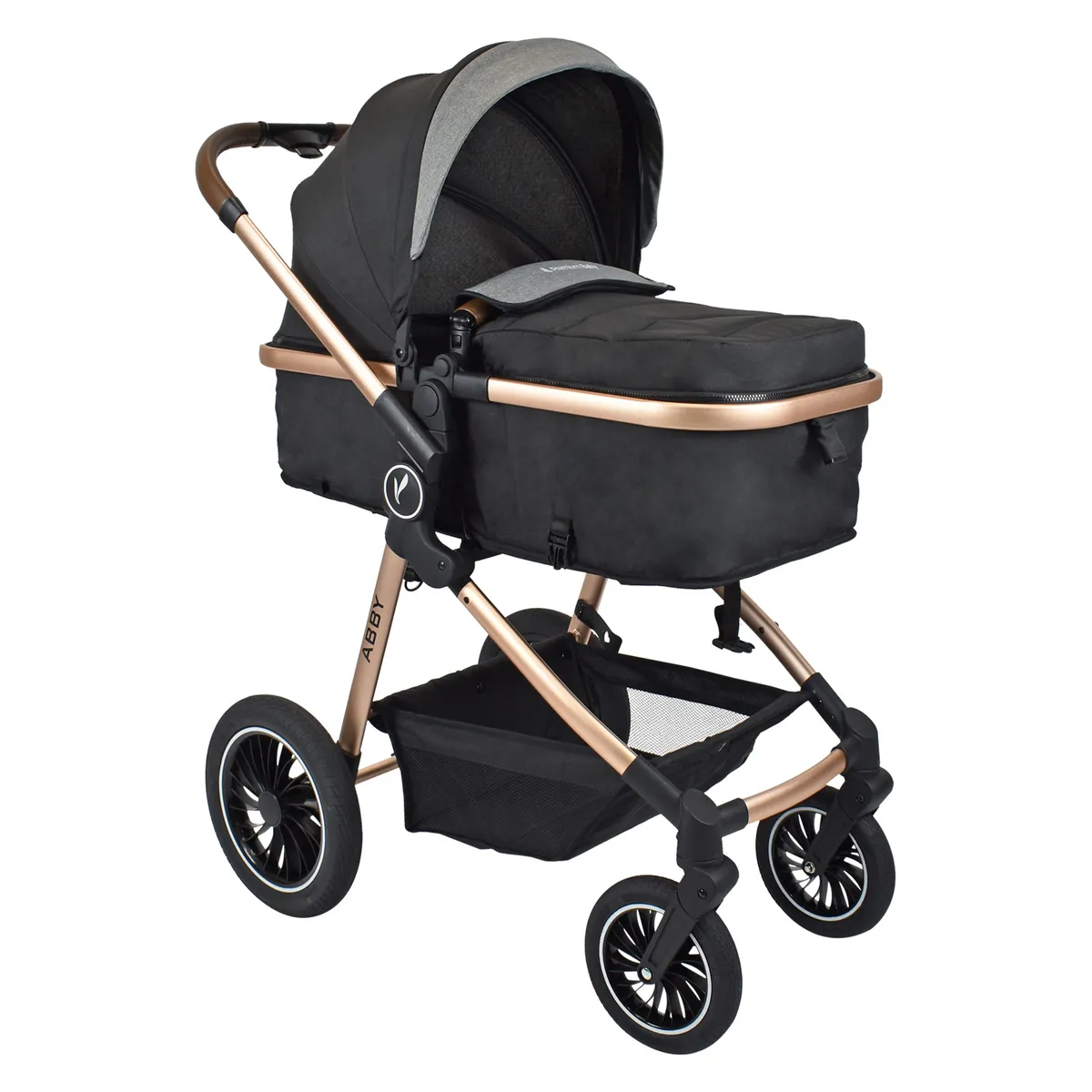 PREMIUM BABY - Coche Cuna Para Bebé Tipo Moisés Premium Baby Abby TS Negro