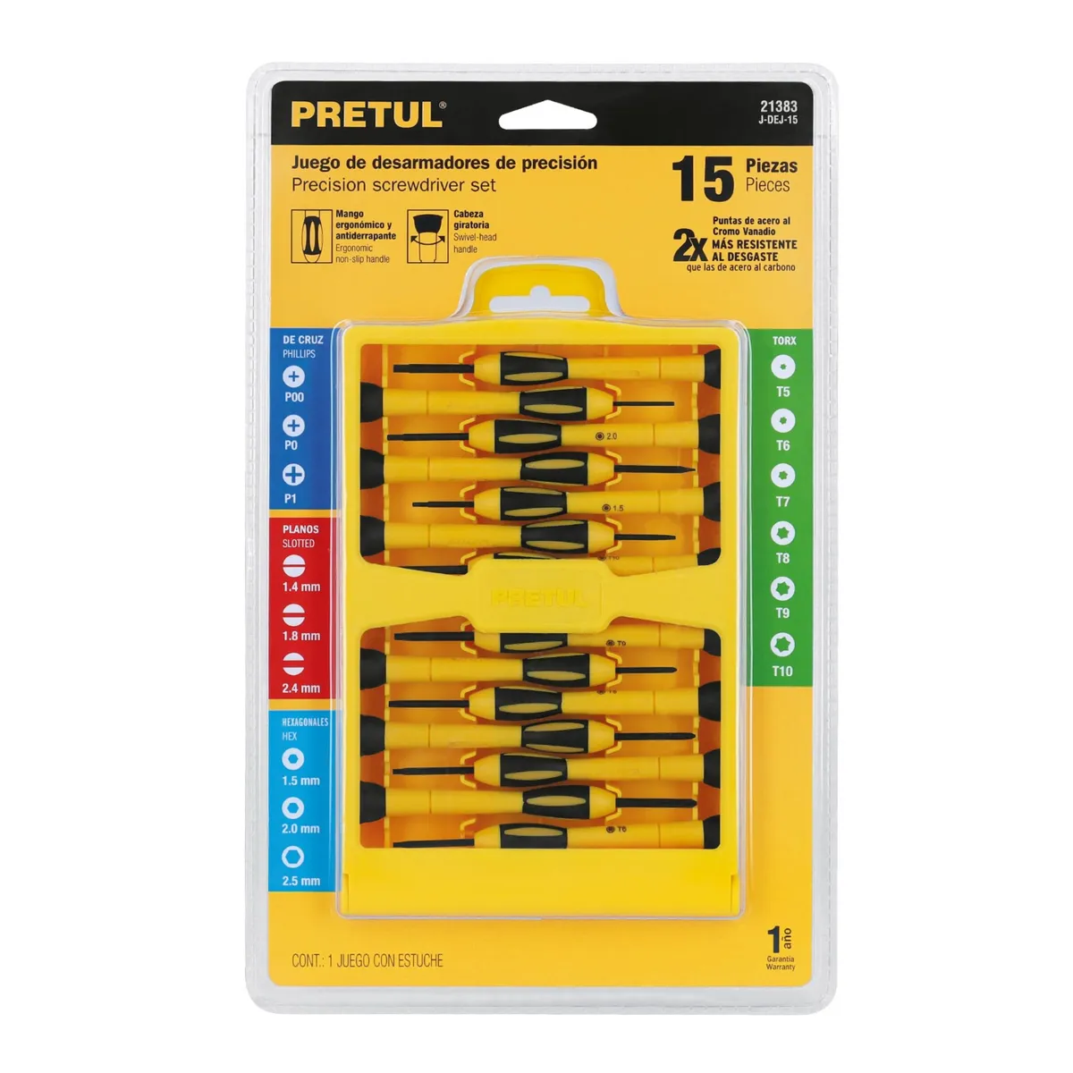 TRUPER - Juego con 15 desarmadores de precisión, Pretul