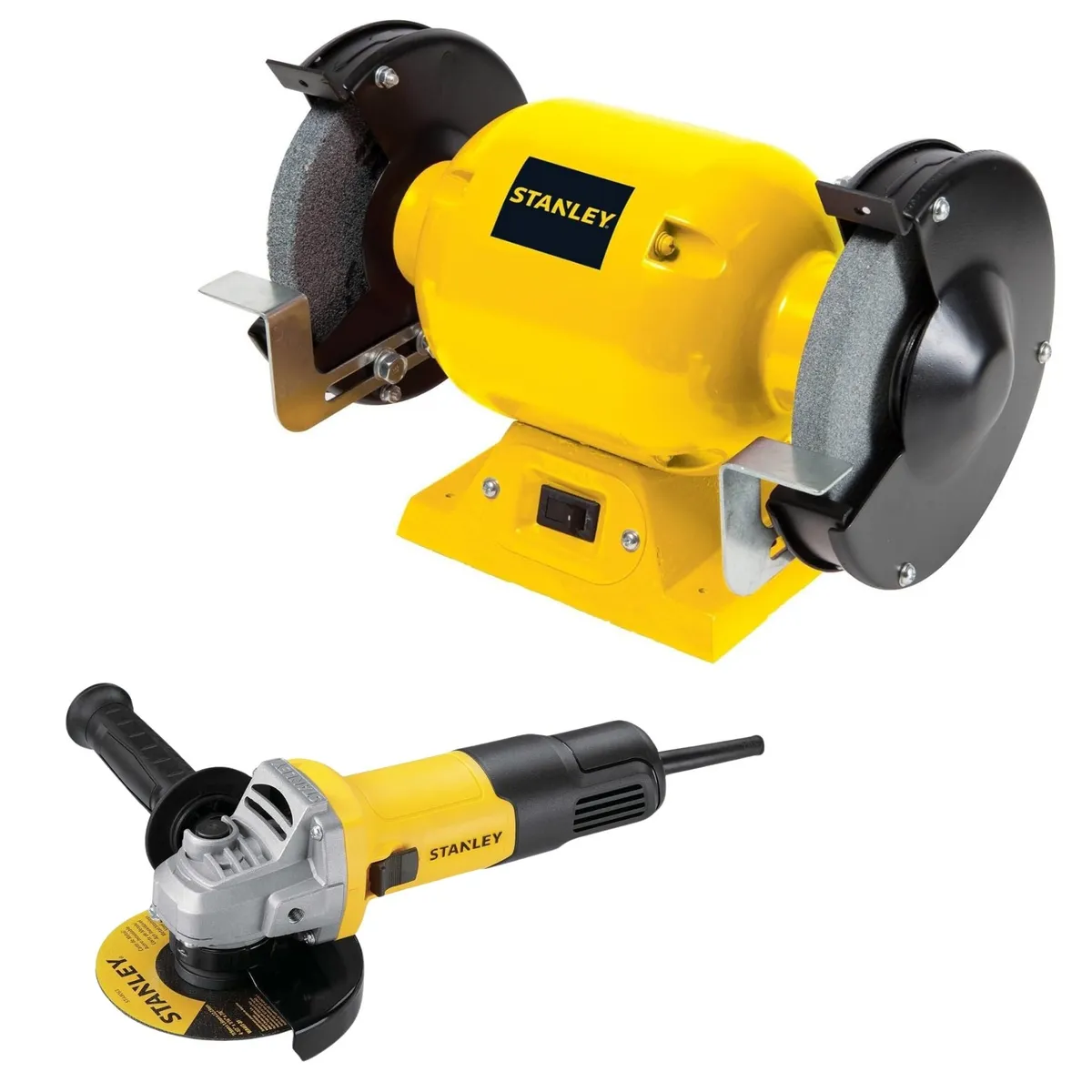 STANLEY - Combo Esmeril de Banco 6" 1/2 HP STGB3715-K2 + Amoladora Eléctrico 4-1/2"  750W SG7115