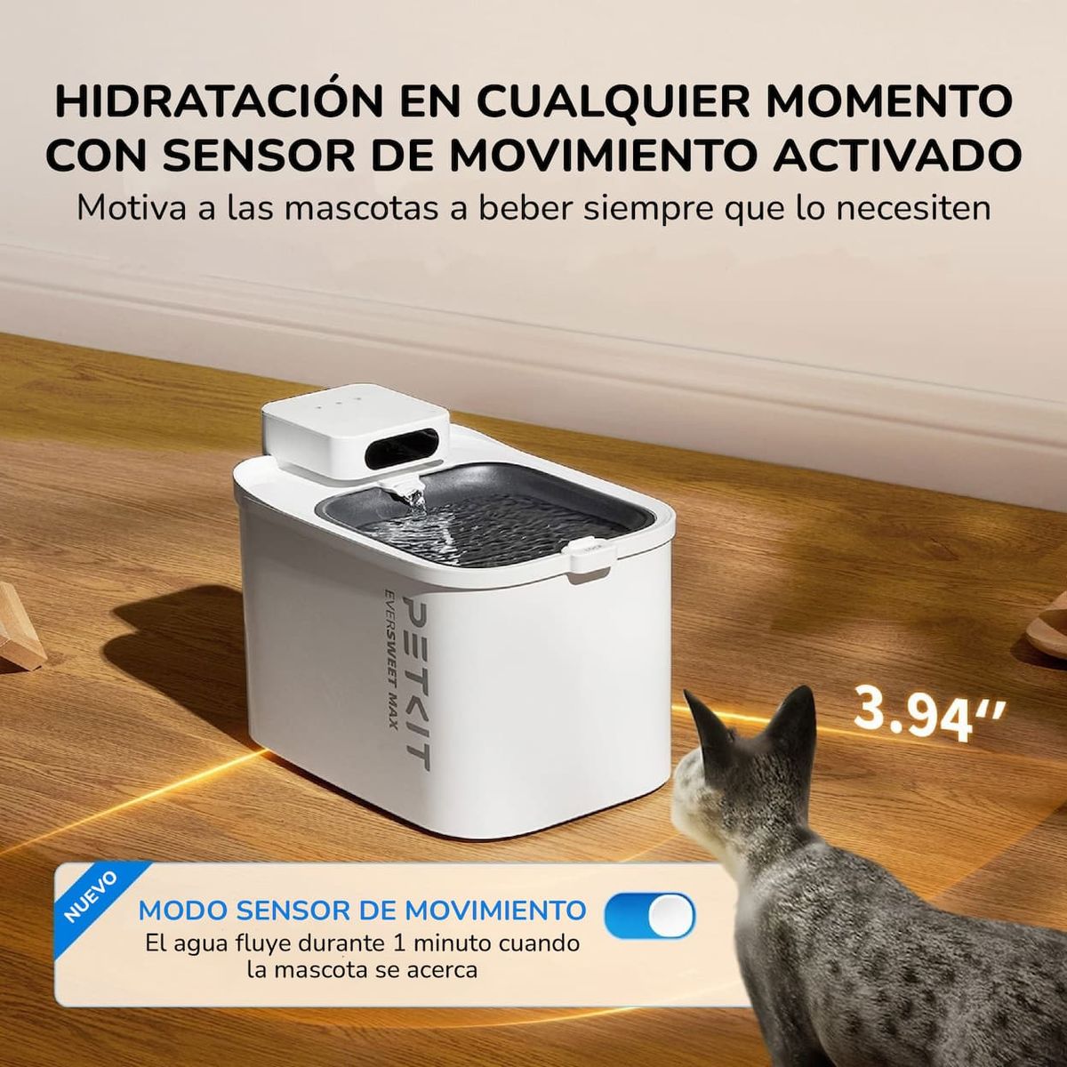 GENERICO - Fuente de agua para gatos inalámbrica Petkit Eversweet MAX
