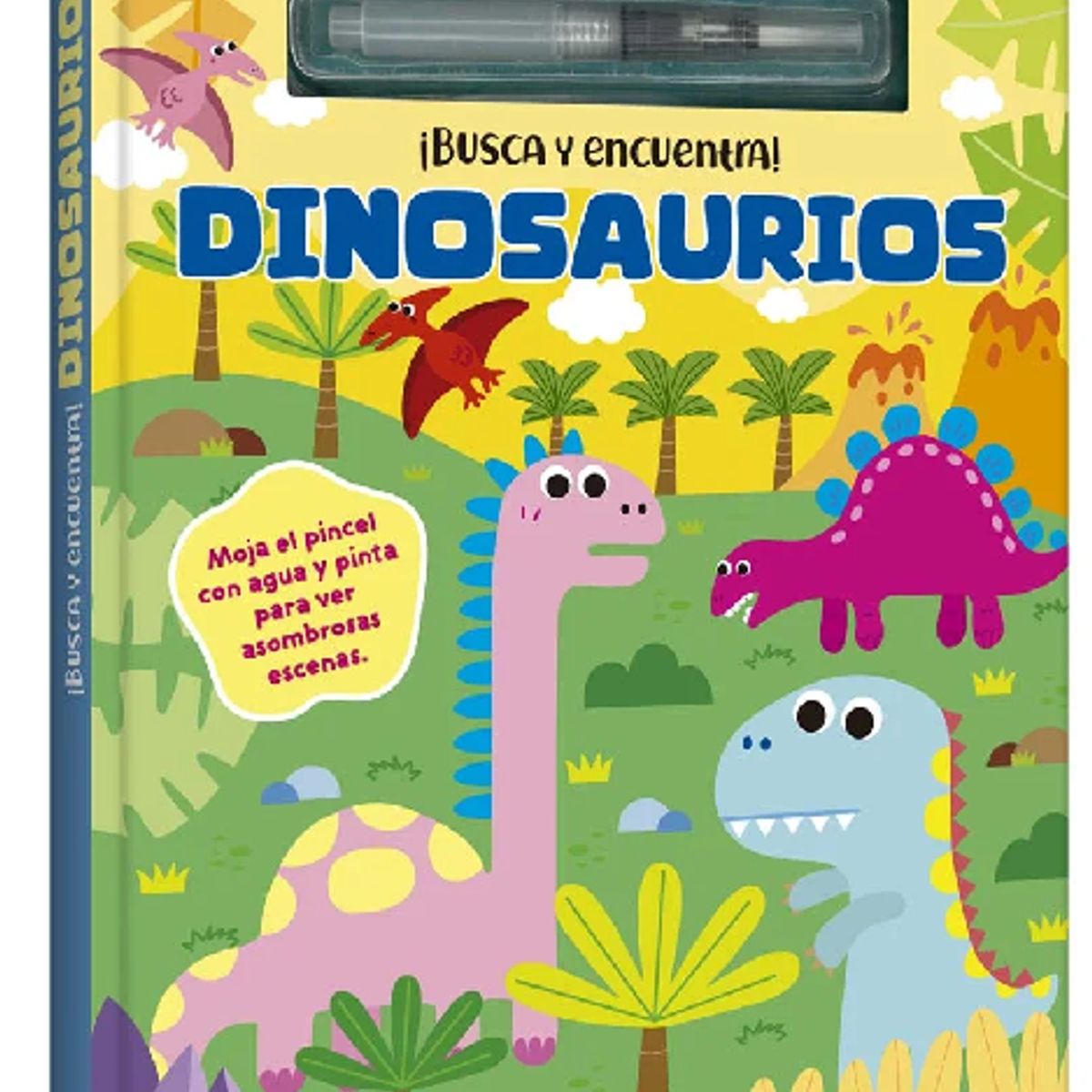 GENERICO - PINTANDO CON AGUA Busca y Encuentra Dinosaurios Modelo 2