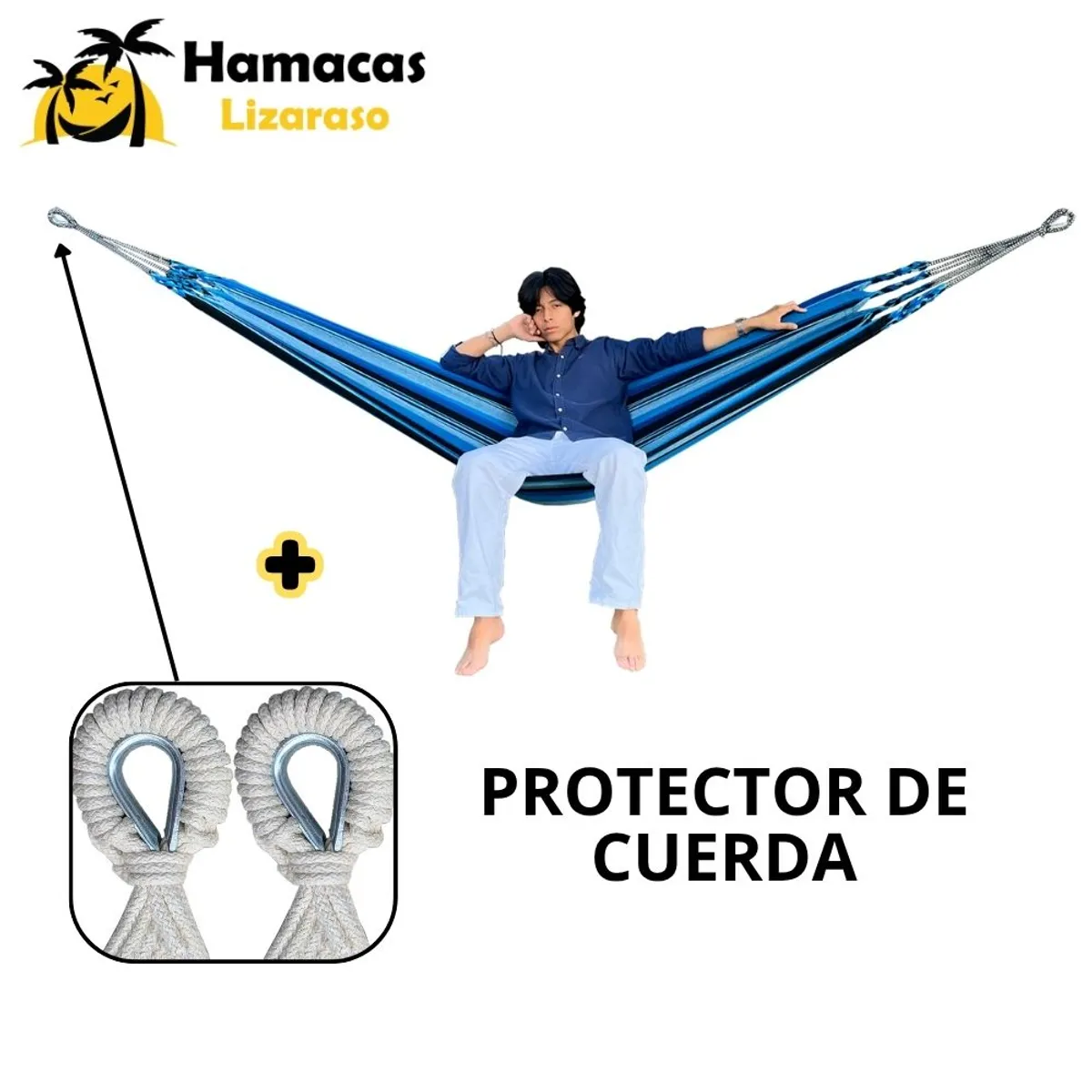 HAMACAS LIZARASO - Hamacas Andina Color Azul de Algodón - Hamacas Lizaraso