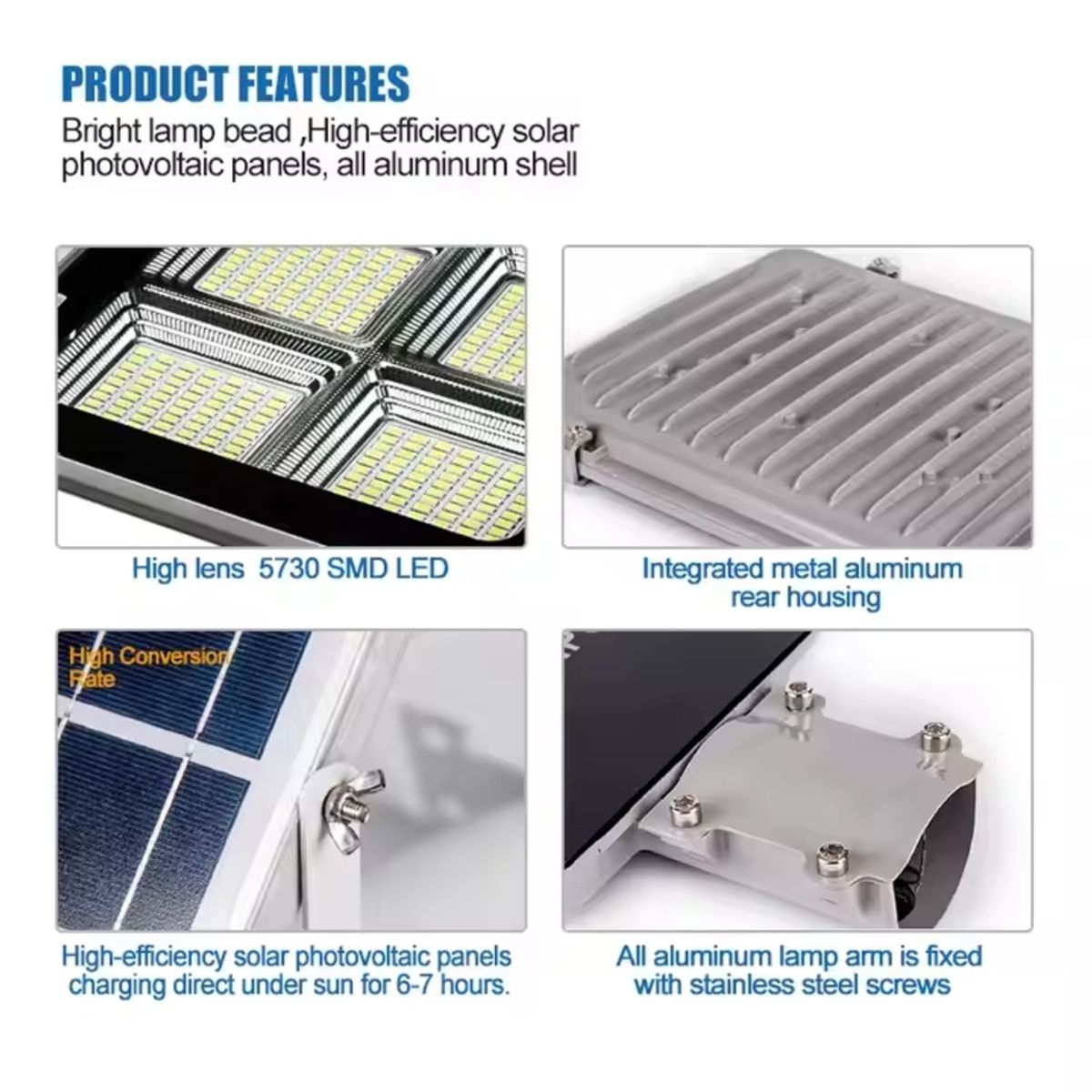 MN ELECTRONICS - Lampara Pastoral Reflector LED Solar Luz Blanca 300W TOP89