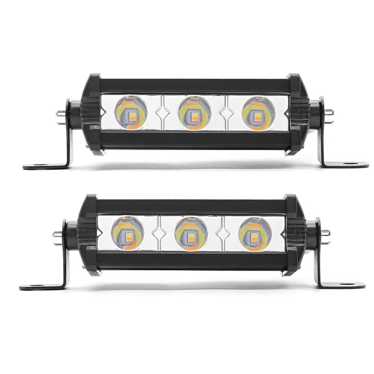JET - Barra Led Mini Slim 3LEd Dual Color +Strobo Potente 2PCS