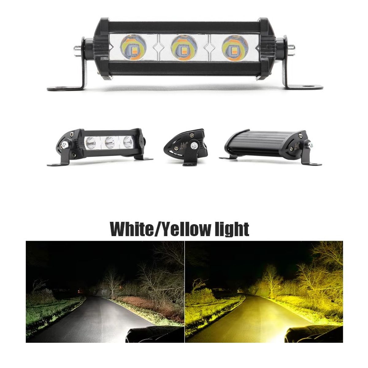 JET - Barra Led Mini Slim 3LEd Dual Color +Strobo Potente 2PCS