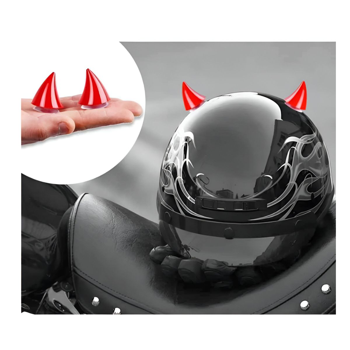 GENERICO - CUERNO CORTO DE DIABLO PARA CASCO DE MOTOCICLETA