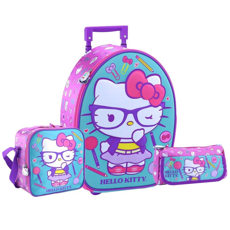SCOOL - Set HELLO KITTY Ranger Maleta-Lonchera-Cartuchera Scool