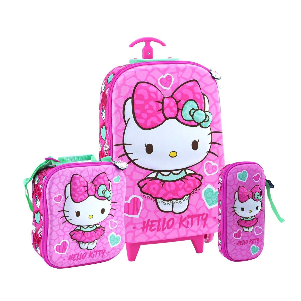 SCOOL - Set HELLO KITTY Maleta-Lonchera-Cartuchera marca Scool
