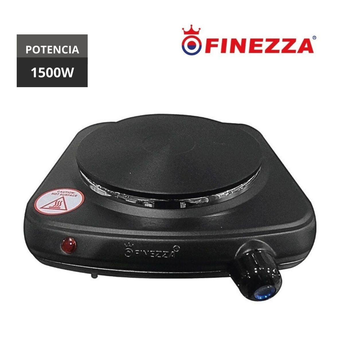 FINEZZA - Cocina Eléctrica Finezza de 1 Hornilla Negra