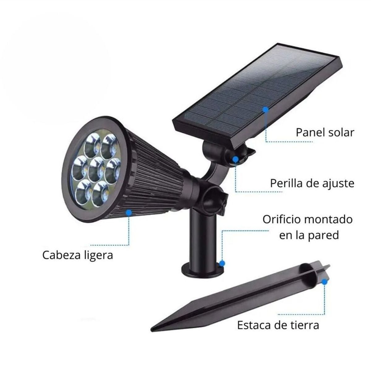 MN ELECTRONICS - Estaca Solar Luz Cálida de Pared o Piso Decorativo para Césped Jardín