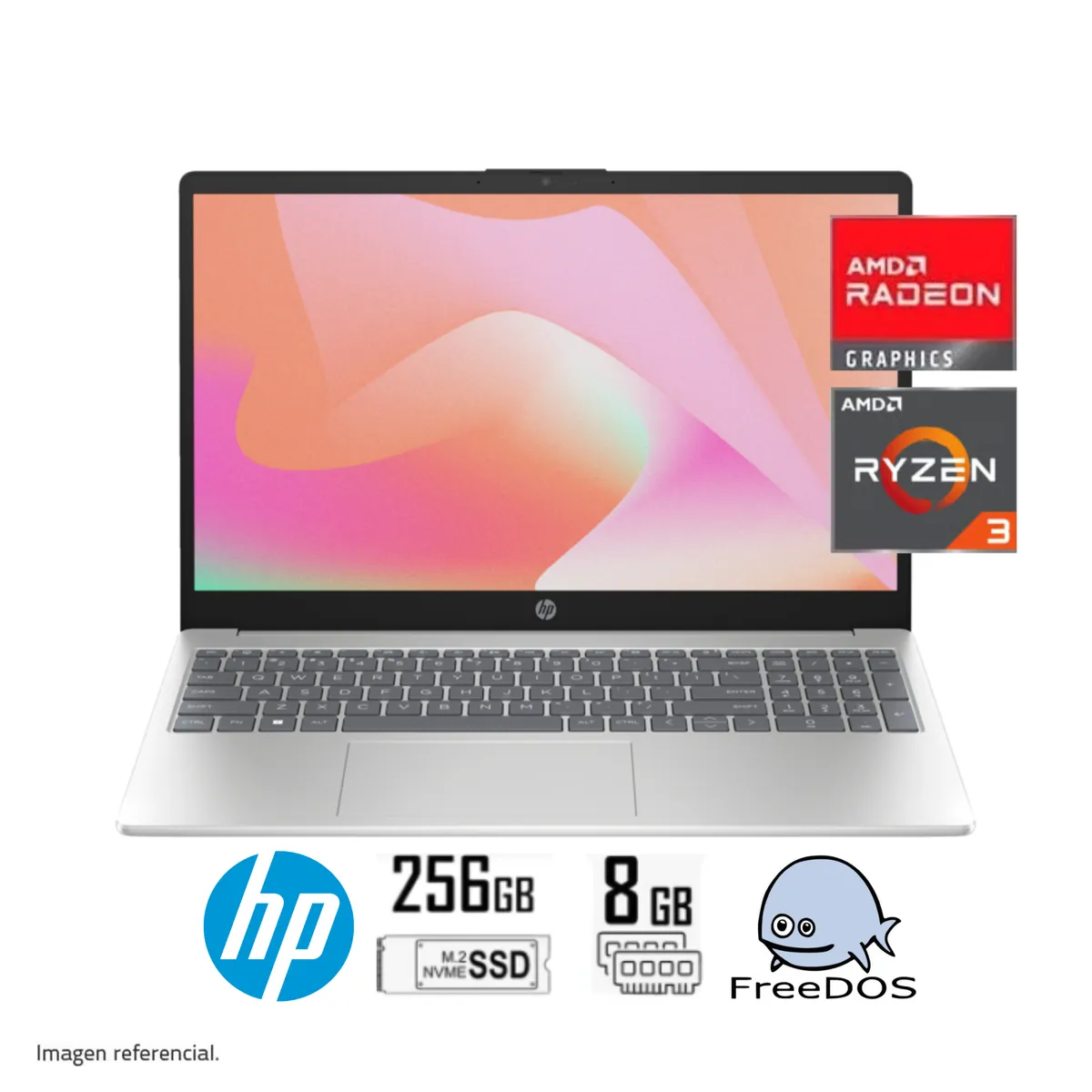 HP - LAPTOP HP RYZEN 3-7320U 8GB RAM 256GB SSD 156 FHD FREEDOS 15-FC0005LA 802M8LA-ABM