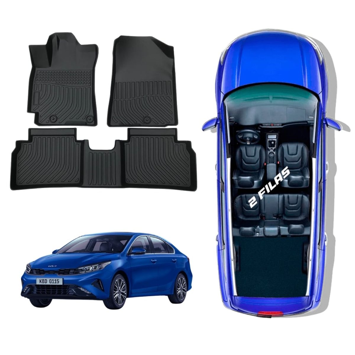 GENERICO - PROTECTOR  PISO 5D TPE KIA CERATO 2018-2023