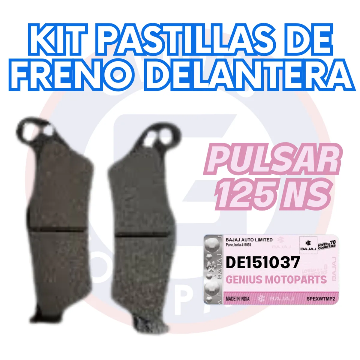 BAJAJ - KIT PASTILLAS DE FRENO DELANTERA  PULSAR 125 NS