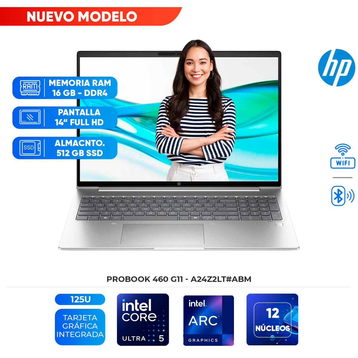 HP - Laptop HP ProBook 440 G11, Intel Core Ultra 5-125U, 16GB DDR5, 512GB SSD, 14" LCD LED WUXGA UWVA