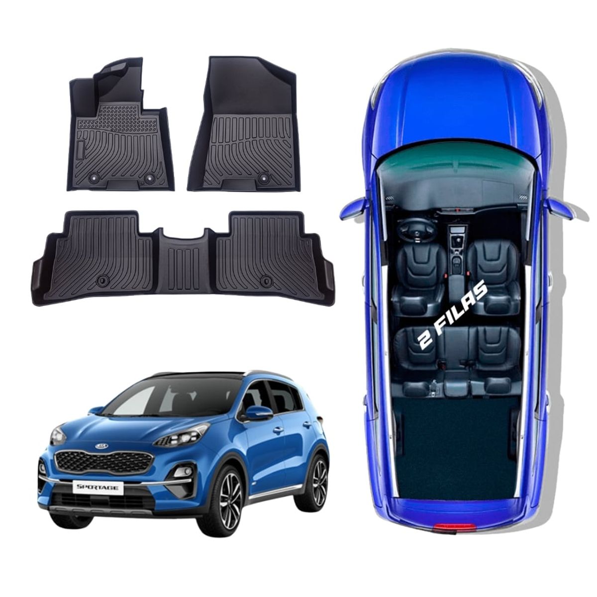 GENERICO - PROTECTOR  PISO 5D TPE KIA SPORTAGE 2017-2021