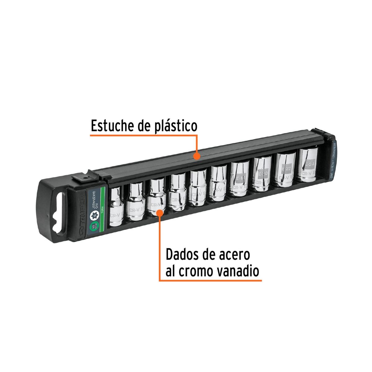 TRUPER - Dados punta torx cuadro 12 Juego de 10 Truper