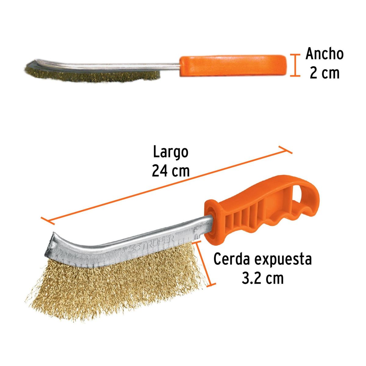 TRUPER - Cepillo curvo anti-chispa alambre ondulado Truper