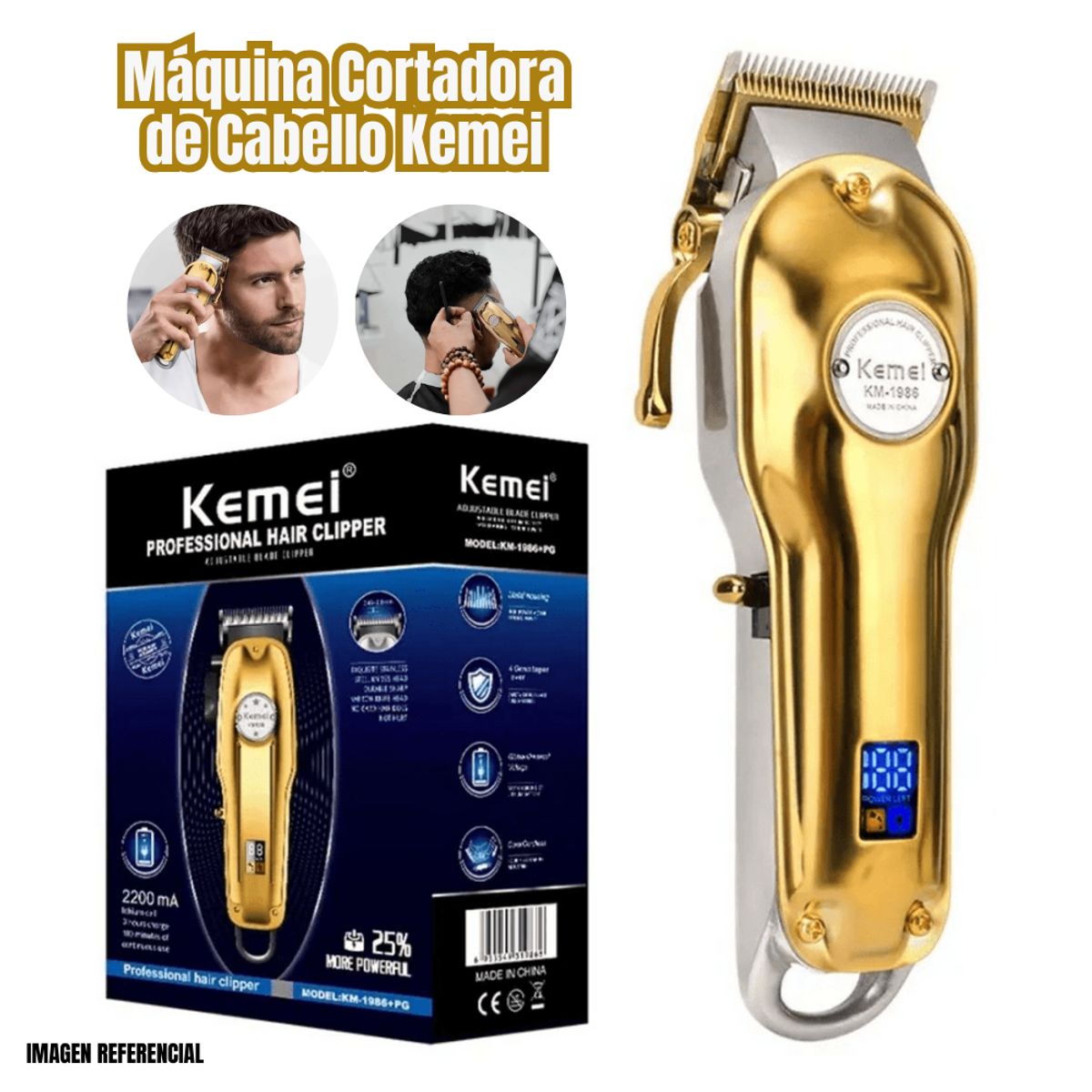 KEMEI - Maquina de Cortar Cabello KEMEI KM1986