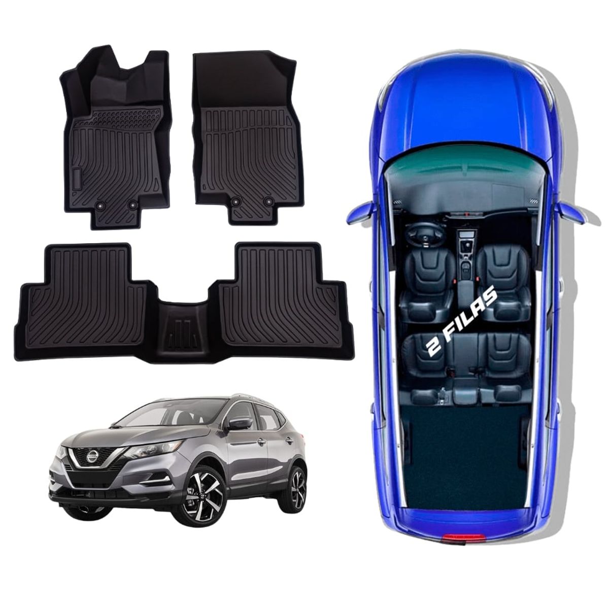 GENERICO - PROTECTOR  PISO 5D TPE NISSAN QASHQAI 2017-2022