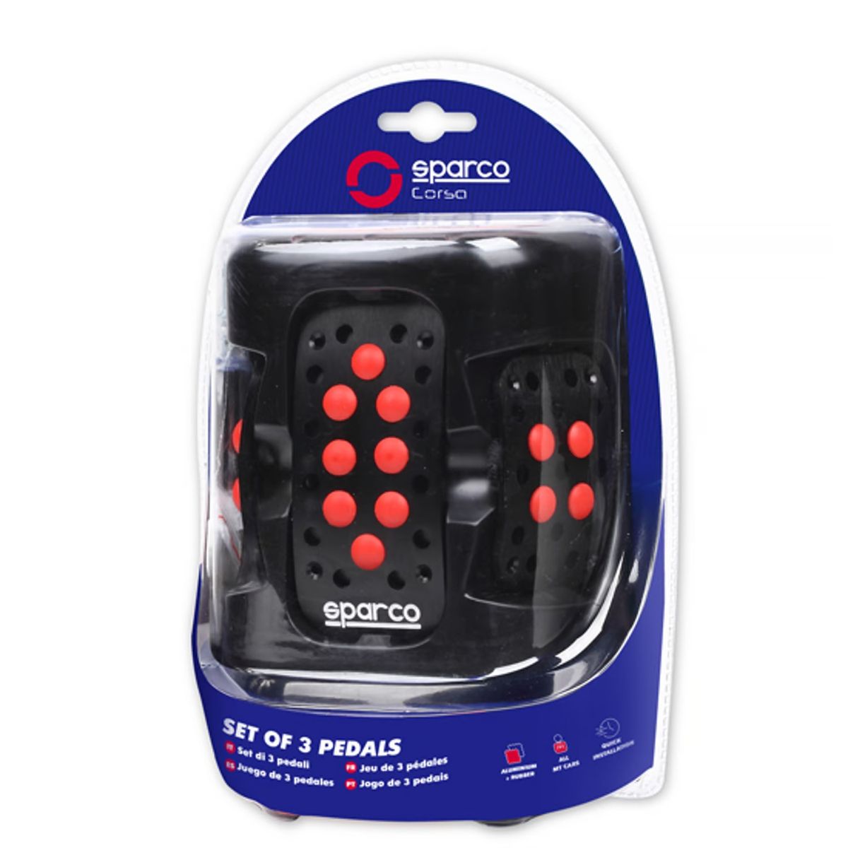 GENERICO - Set Pedales Aluminio Con Goma Sparco CORSA SPC0401RS