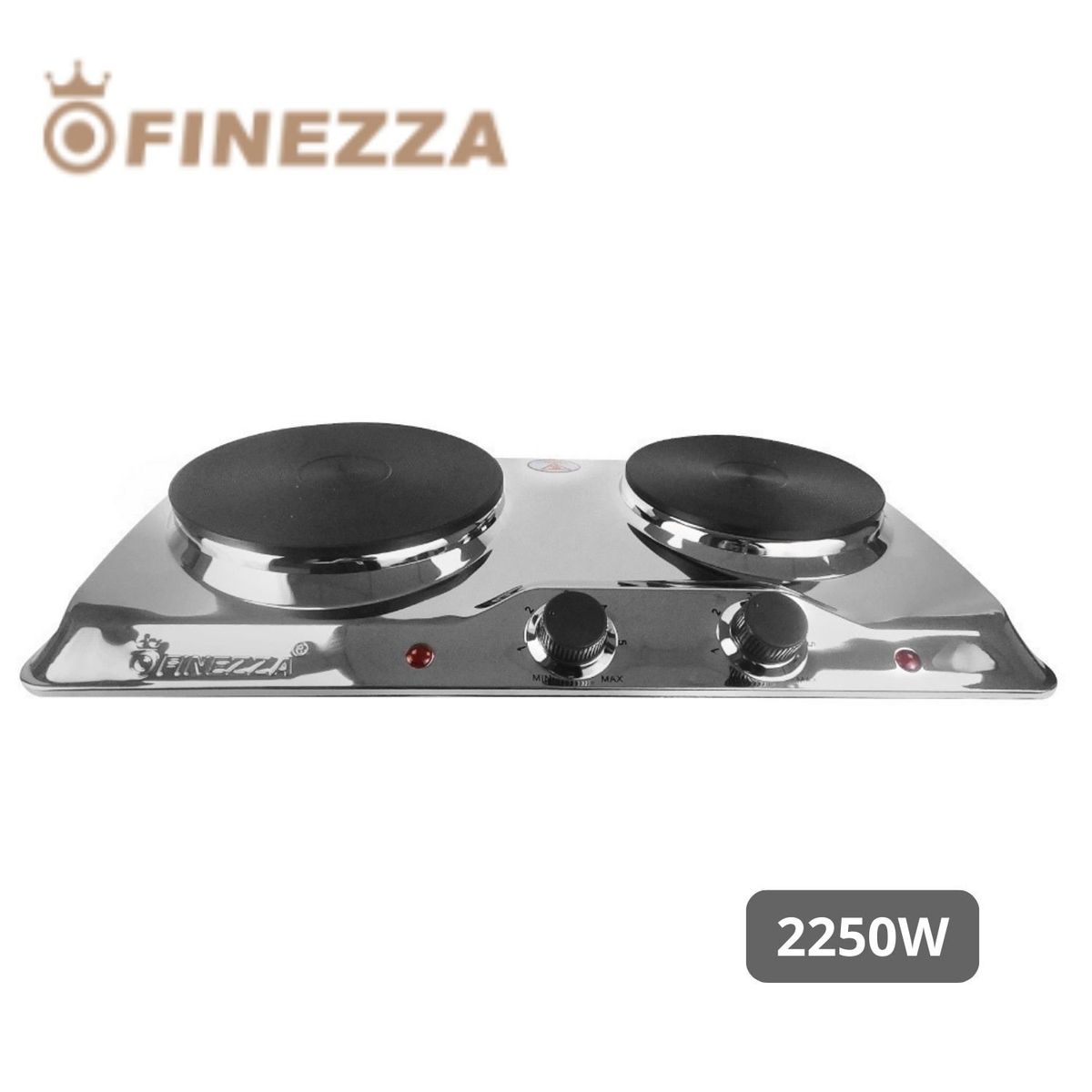 FINEZZA - Cocina Eléctrica de 2 hornillas Acerada Finezza