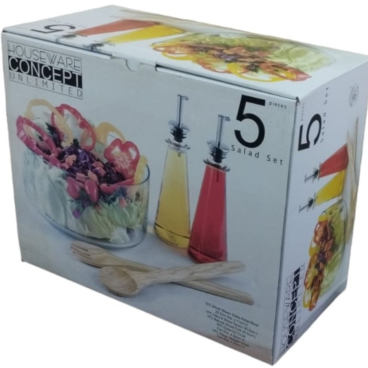 GENERICO - Juego Bowl Dispensador y Cucharas para Ensalada