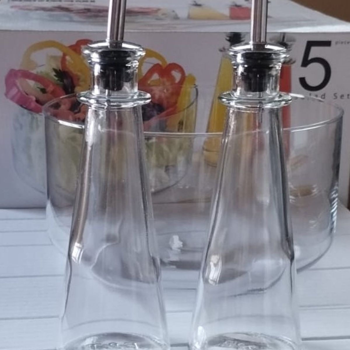 GENERICO - Juego Bowl Dispensador y Cucharas para Ensalada