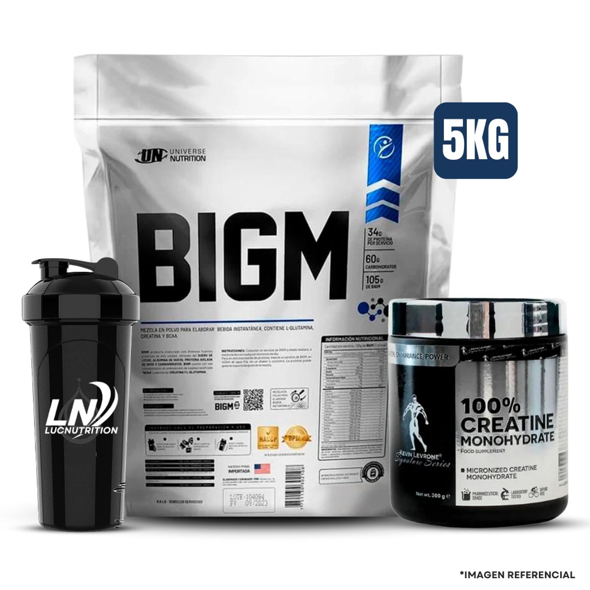 KEVIN LEVRONE - Bigm 5Kg Vainilla + Creatina Kevin Levrone 300gr con Shaker