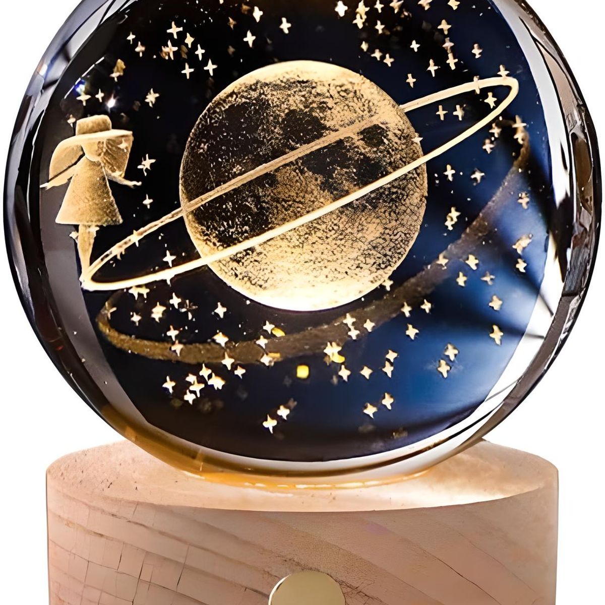 GENERICO - ESFERA DE CRISTAL LÁMPARA LED ADORNO NIÑA ESPACIAL DECORATIVO 3D