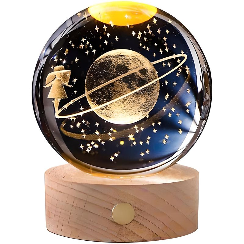 GENERICO - ESFERA DE CRISTAL LÁMPARA LED ADORNO NIÑA ESPACIAL DECORATIVO 3D