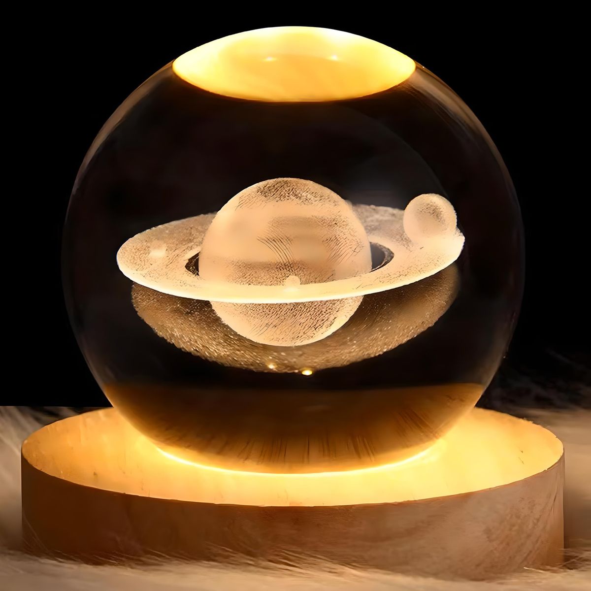 GENERICO - ESFERA DE CRISTAL LÁMPARA LED ADORNO SATURNO GIGANTE DECORATIVO 3D
