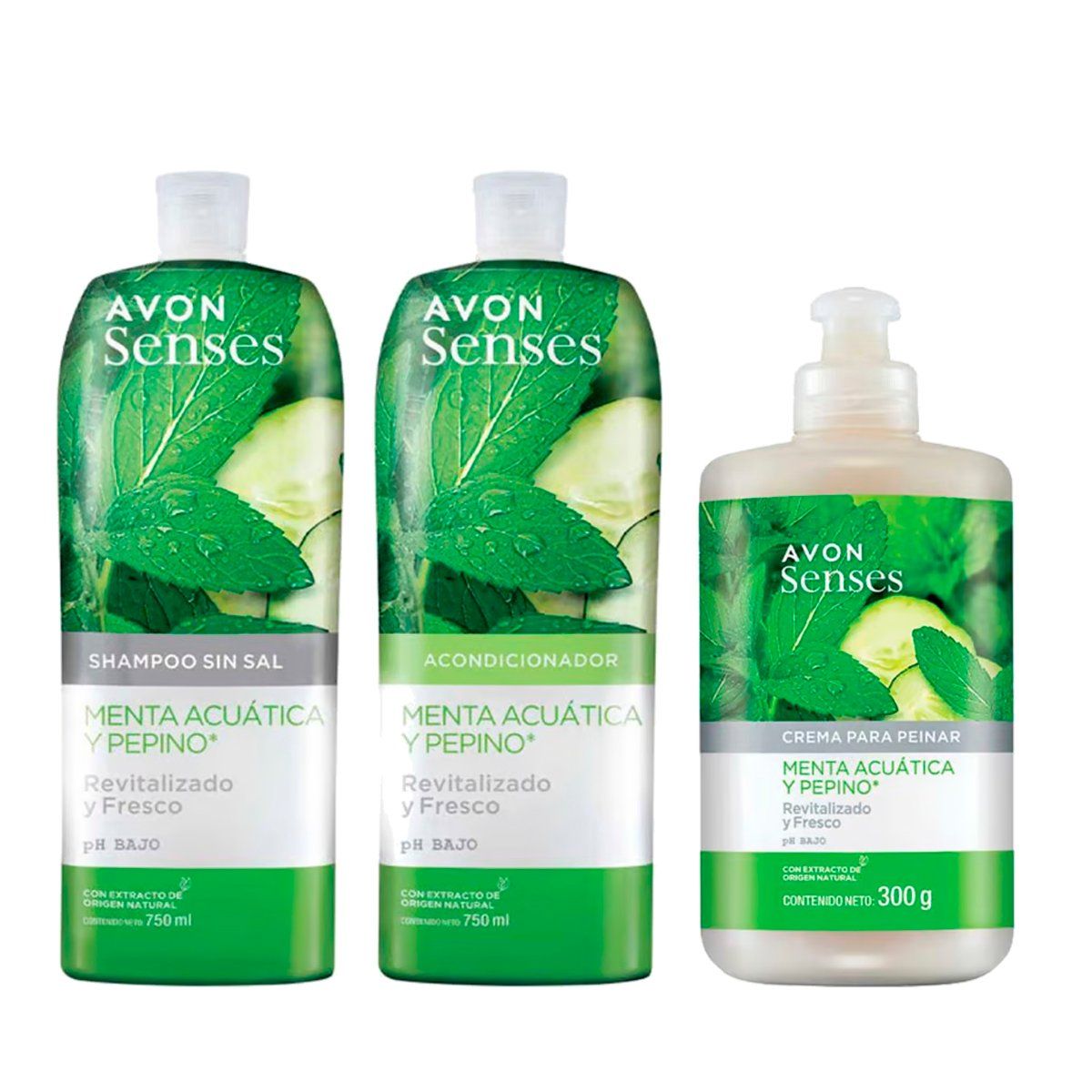 AVON - Rutina Capilar Menta y Pepino SH + ACC + CPP Avon Senses