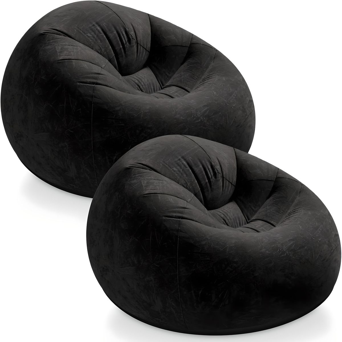 GENERICO - PUFF SILLÓN SOFÁ CAMA INFLABLE TERRAZA NEGRO 110X110X85