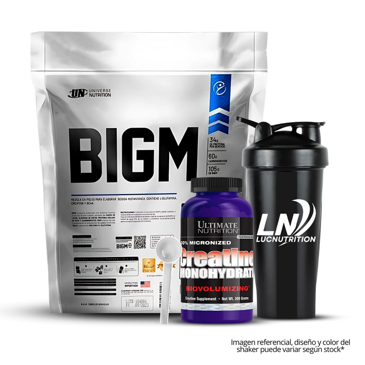 UNIVERSE NUTRITION - Bigm 5 kg - Chocolate + Creatina Ultimate Nutrition 300 g + Shaker