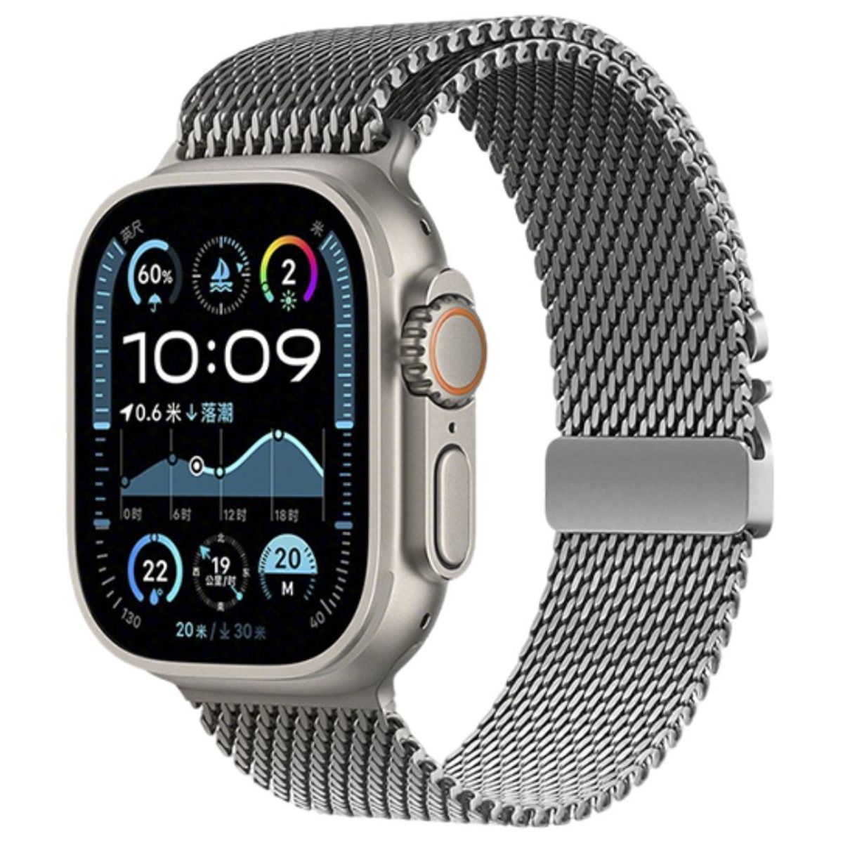 URVOI - Correa de Acero Milanese Loop Malla Buckle Para Apple Watch Silver