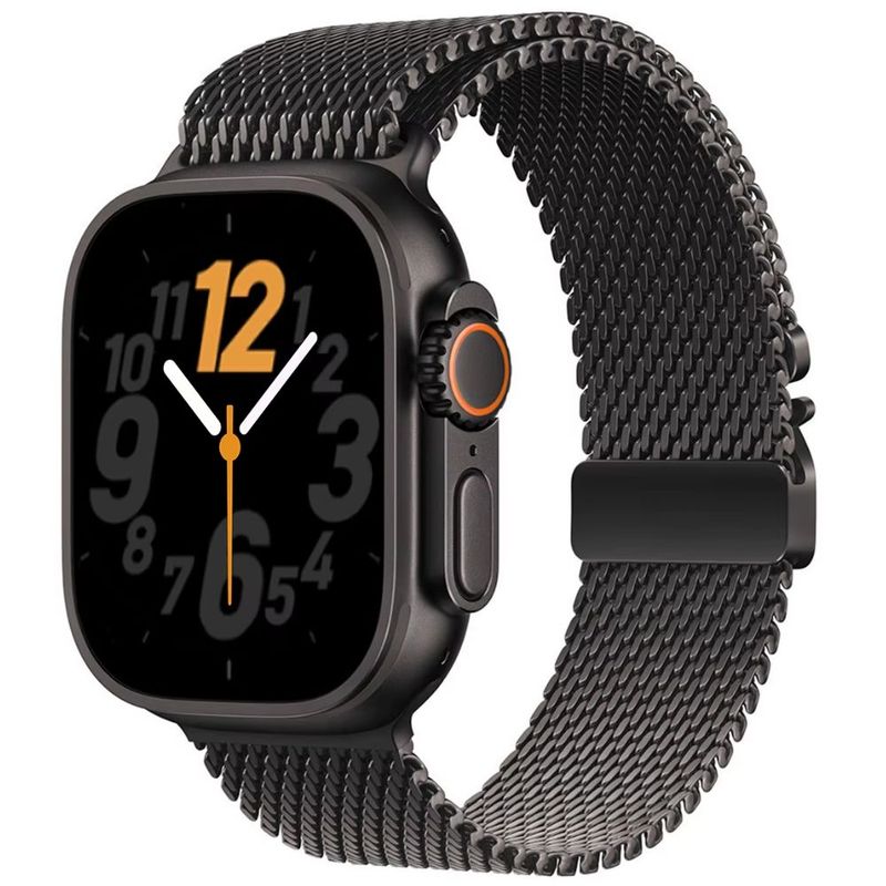URVOI - Correa de Acero Milanese Loop Malla Buckle Para Apple Watch Negro