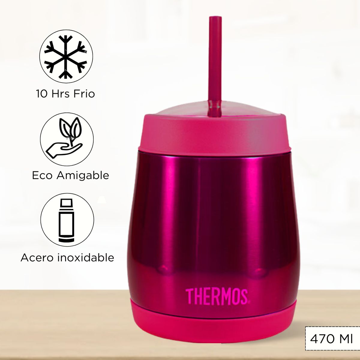 THERMOS - Taza Termica Frape 470 ml Rosado