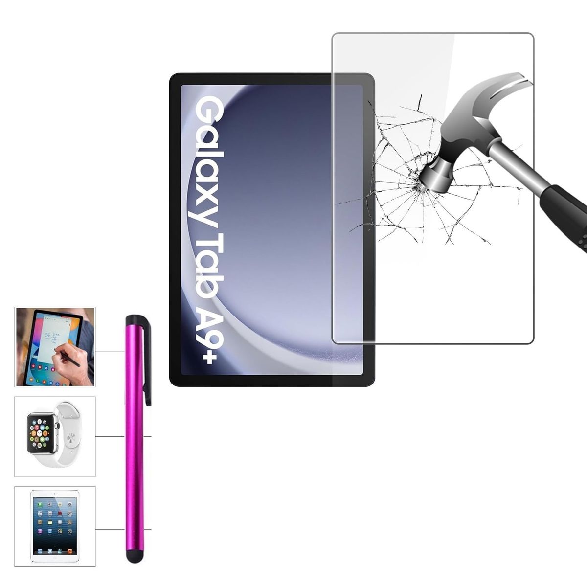 GENERICO - Mica de Vidrio + Lapiz M para Samsung Tab A9 Plus 11 SM-X210 X215 X216