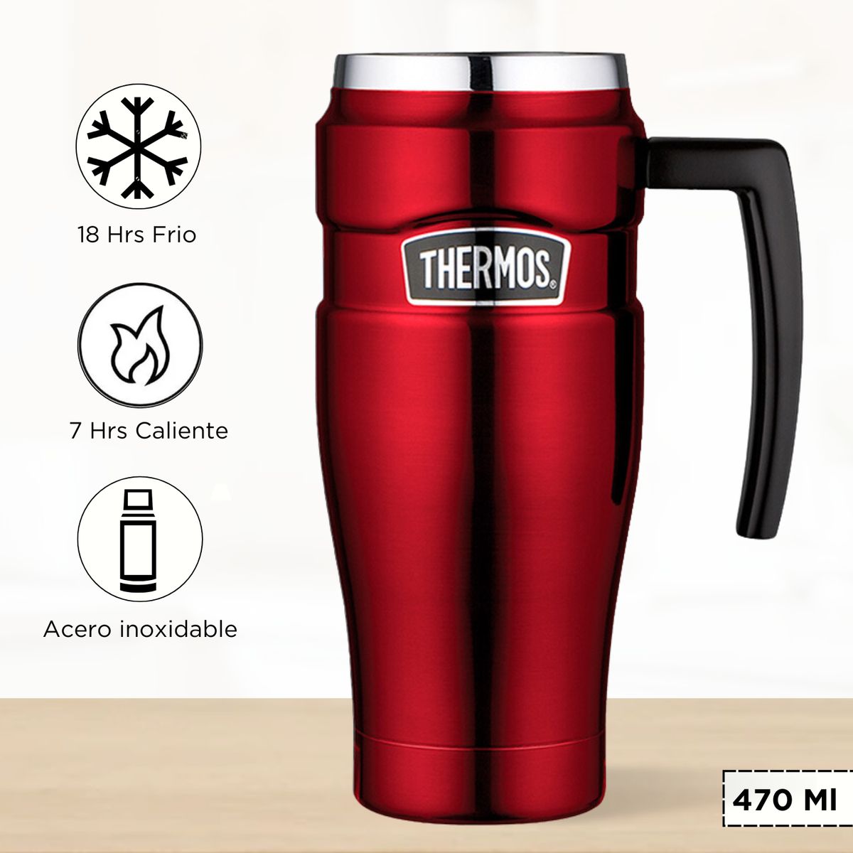 THERMOS - Taza Termica King 470 Ml Rojo