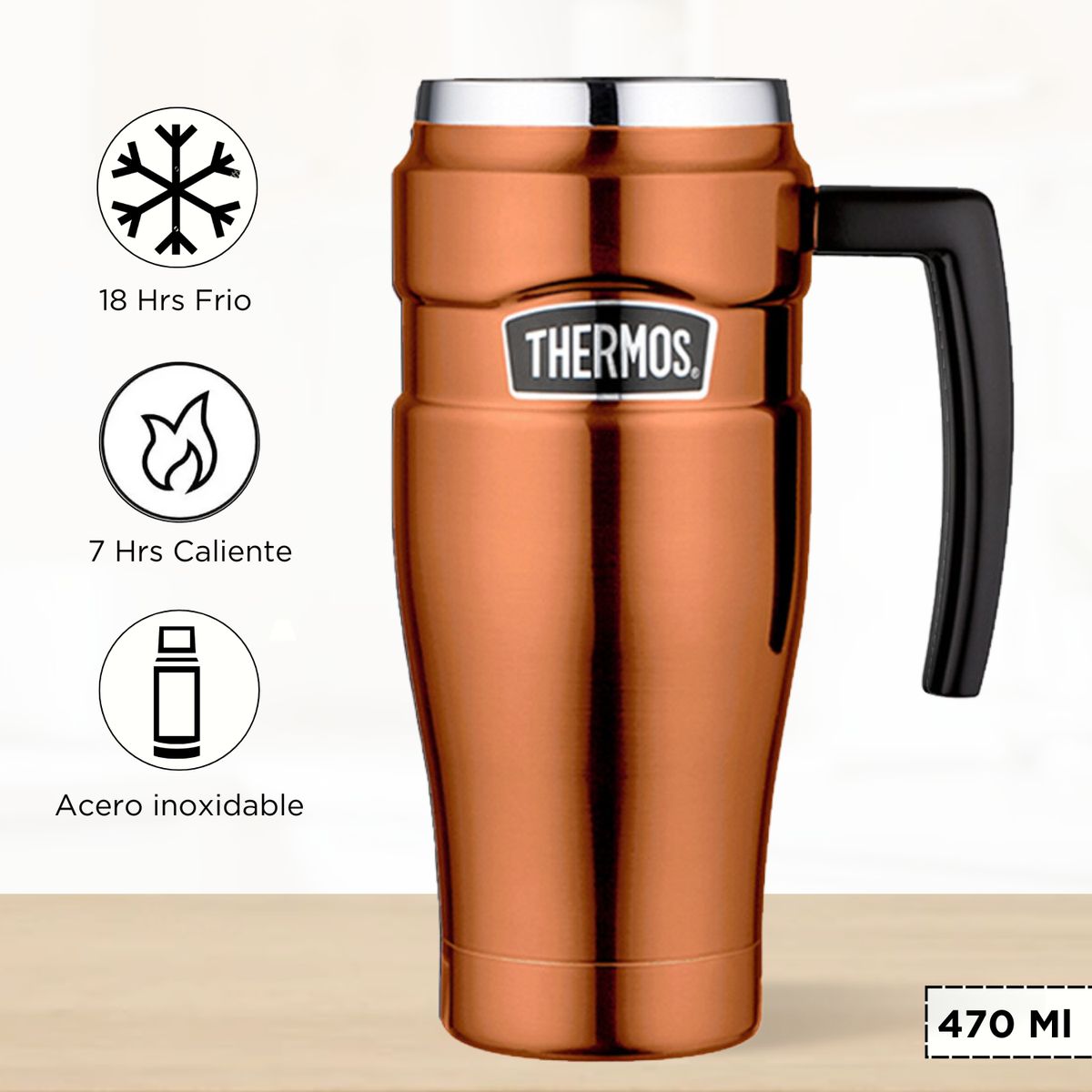 THERMOS - Taza Termica King 470 Ml Dorado