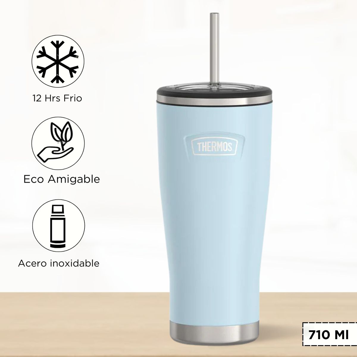 THERMOS - Taza Termica con Sorbete Icon 710 Ml Celeste