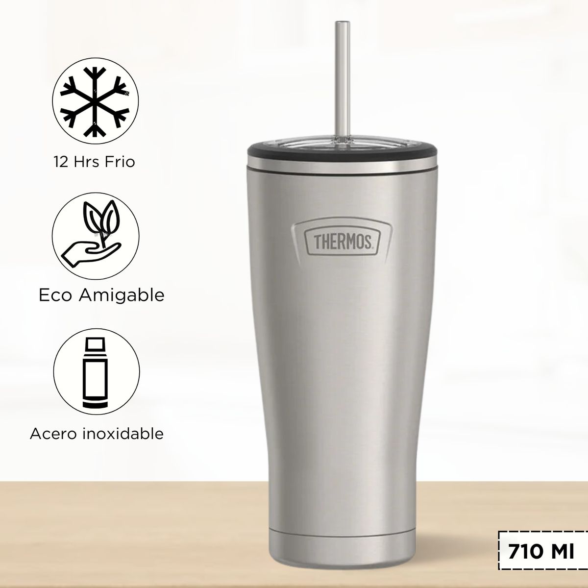 THERMOS - Taza Termica con Sorbete Icon 710 Ml Gris