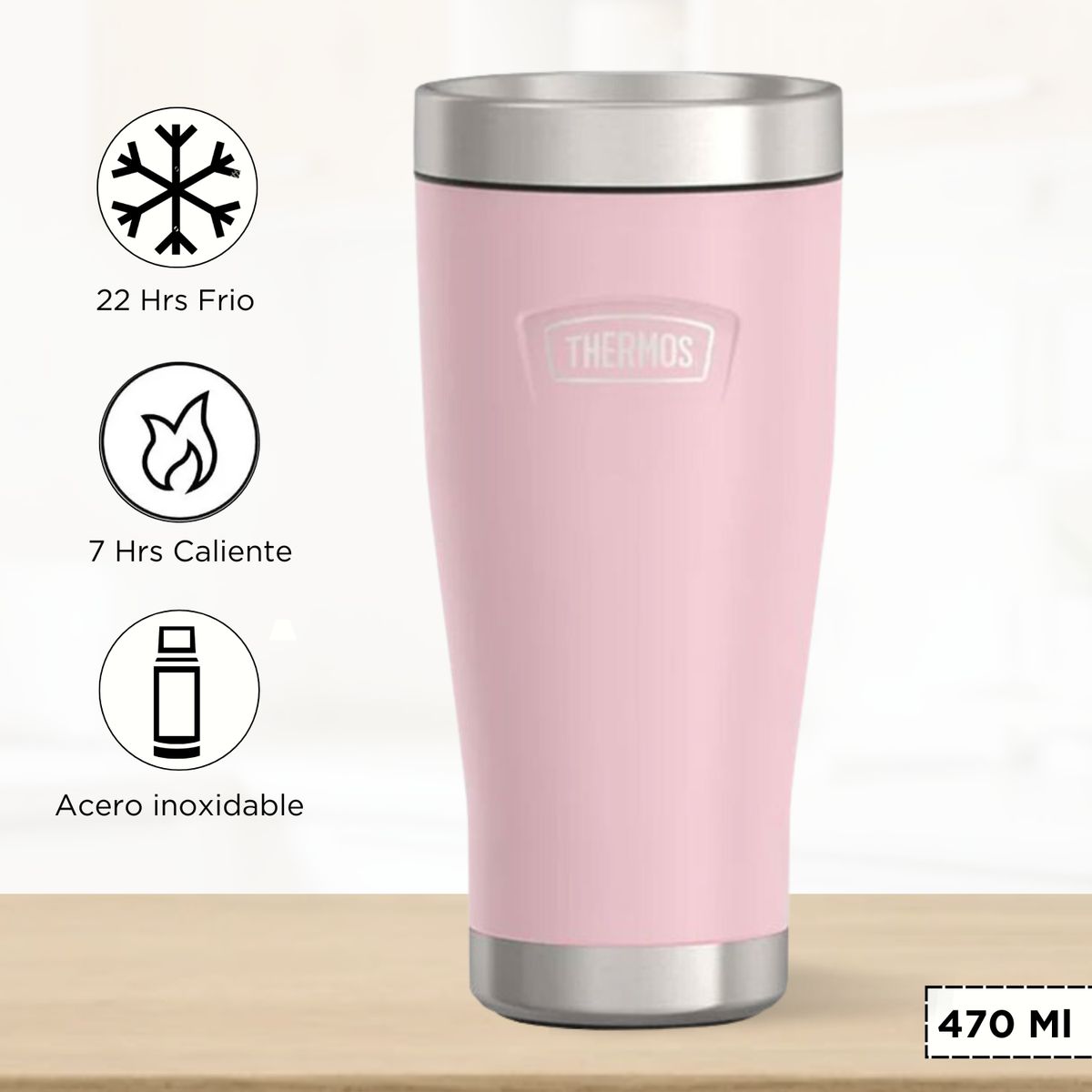 THERMOS - Taza Termica Mug Icon 470 ml Rosado
