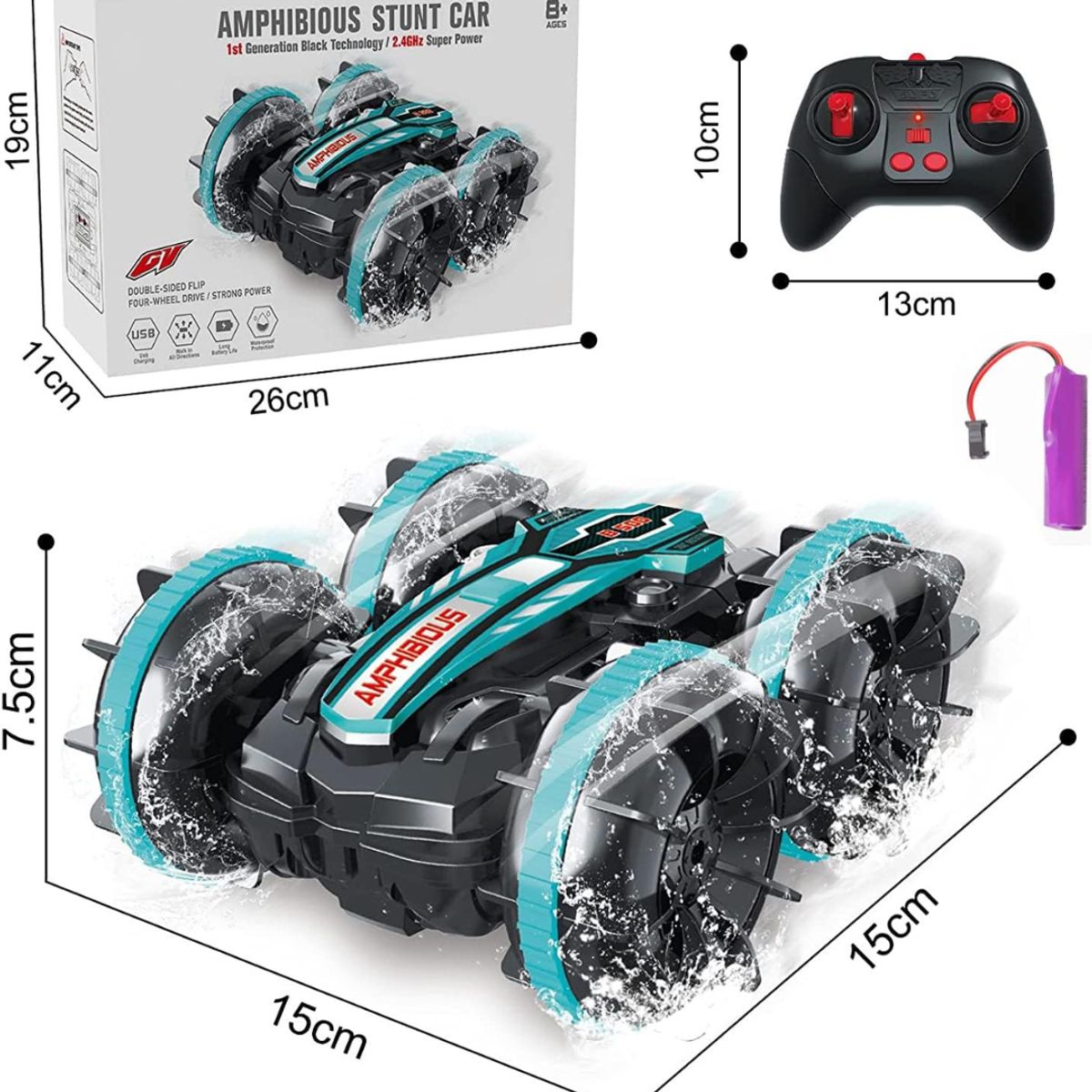 GENERICO - CARRO ANFIBIO A CONTROL REMOTO RESISTENTE AL AGUA