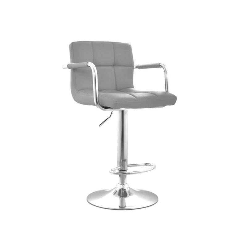 OFIDEAS - Banco Para Bar Nill Con Brazos Giratorio Gris Ofideas
