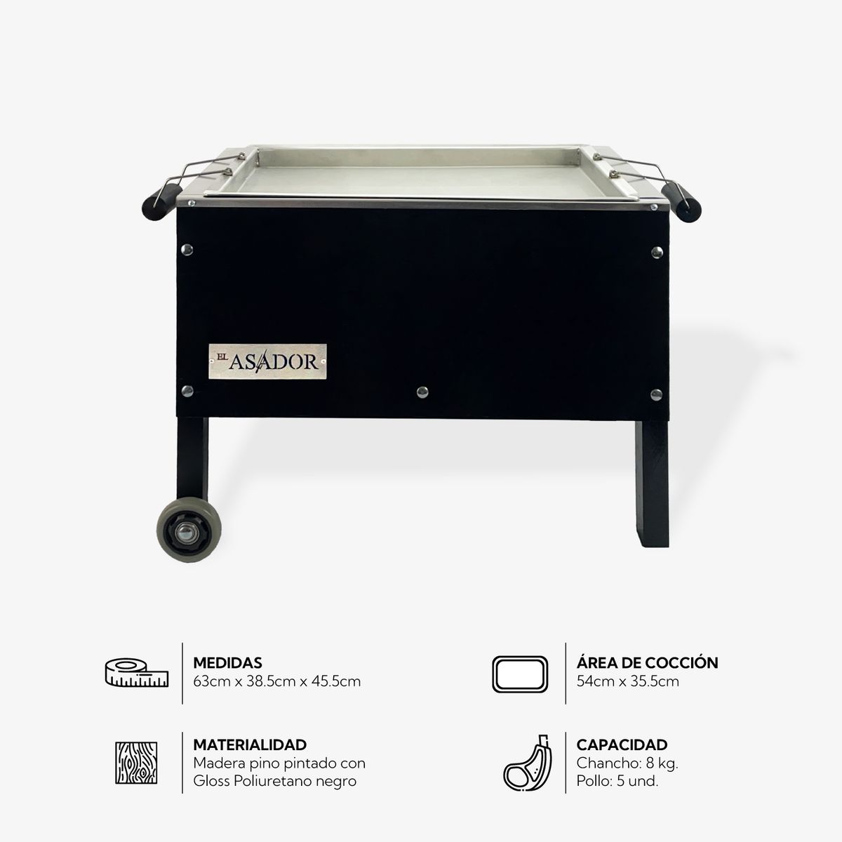 EL ASADOR - Caja china Black Edition mediana