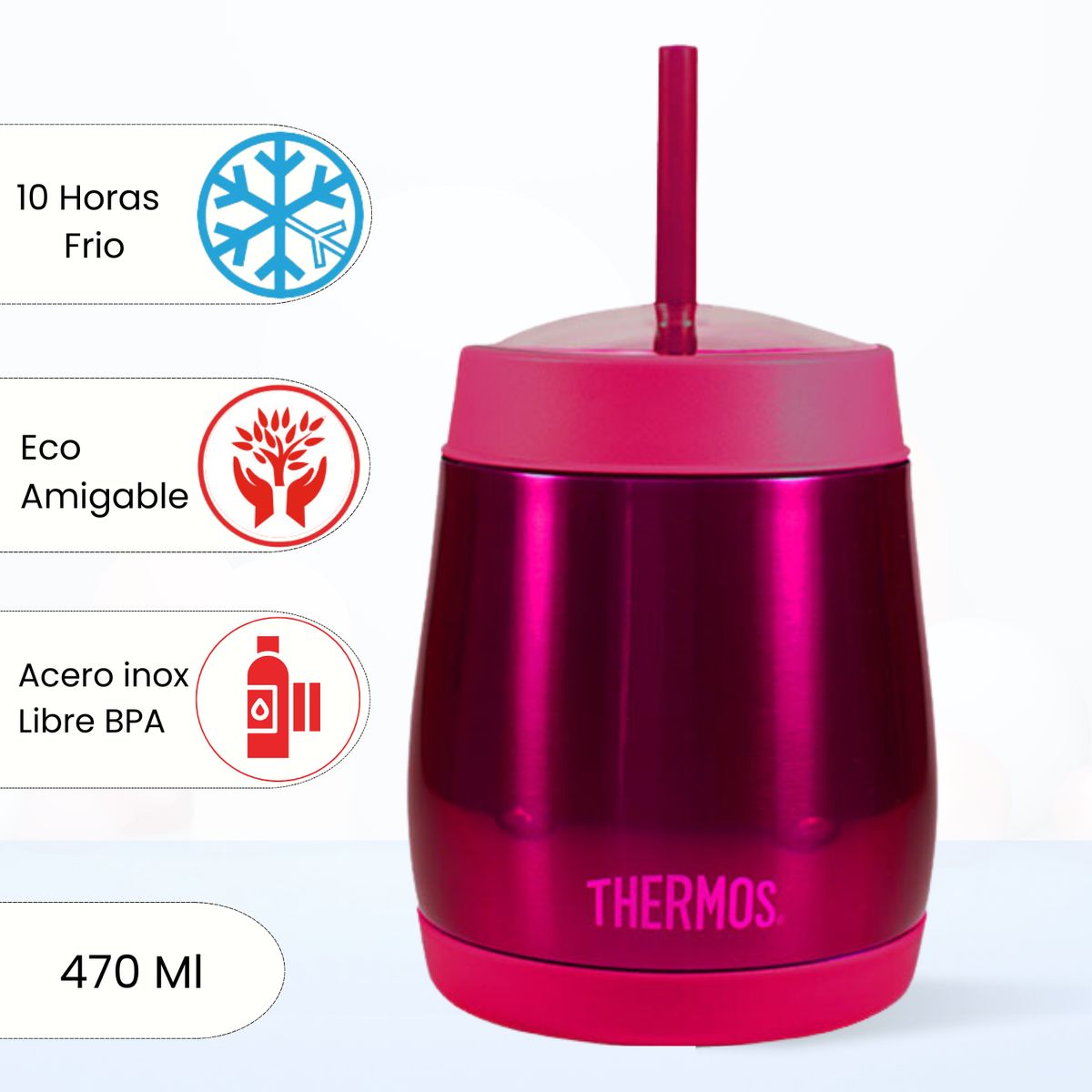 THERMOS - Taza Termica Frape 470 ml Rosado