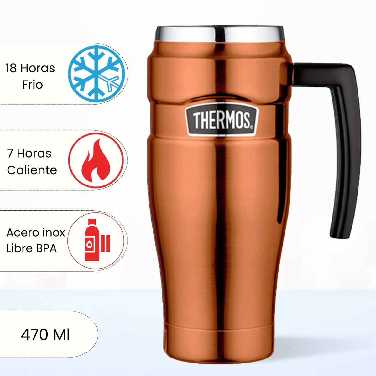 THERMOS - Taza Termica King 470 Ml Dorado